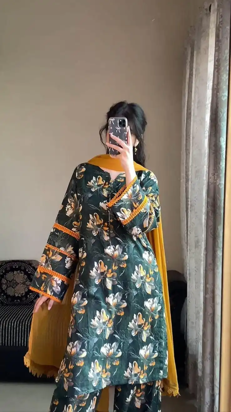 Cotton Readymade Three Piece